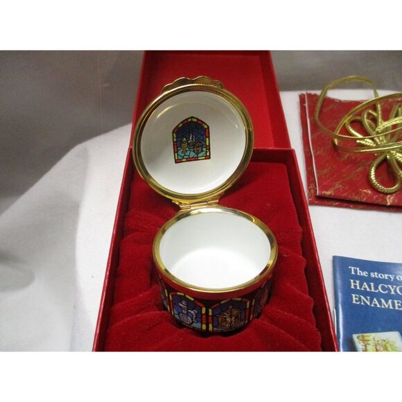 Enamel Box, Halcyon Days, Christmas 1989, Snuff Box, Pill Box, Jewelry‎ box, - Picture 5 of 6